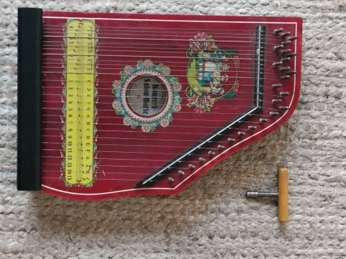 Small Antique Harp with tuning tool