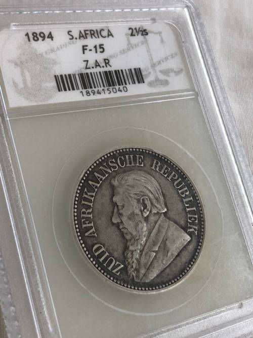 1894 Half Crown SACGS graded F15