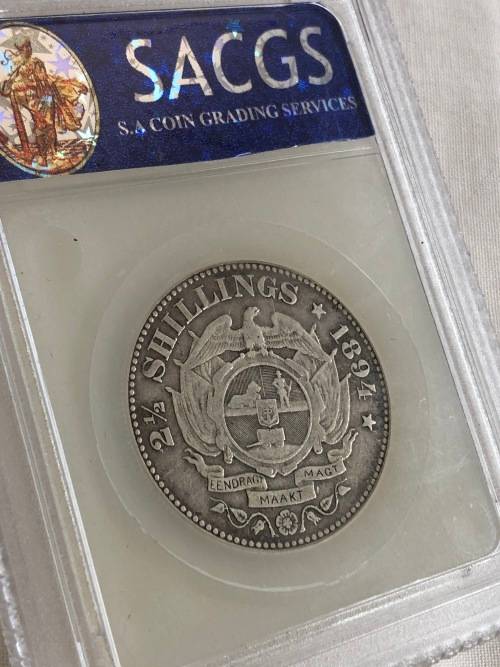 1894 Half Crown SACGS graded F15