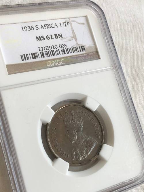 1936 half penny NGC MS62BN