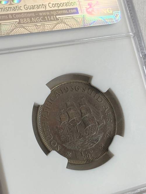 1936 half penny NGC MS62BN
