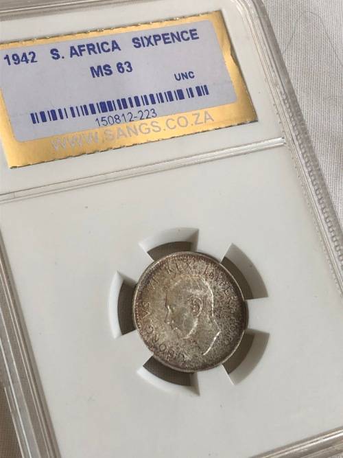 1942 Sixpence SANGS MS63