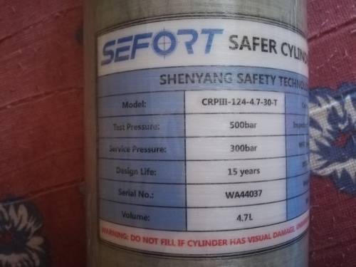 Shenyang 4.7Lit Scuba tank