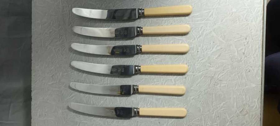 Set of 6 Bonehandle Duracut Knifes