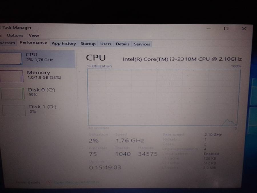 Toshiba Satellite C660 Laptop (Read)