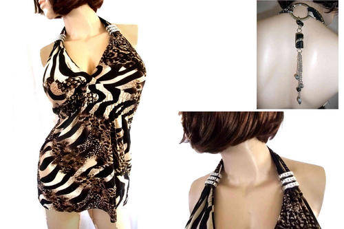 Wild Halter Neck Brown Top 34/36