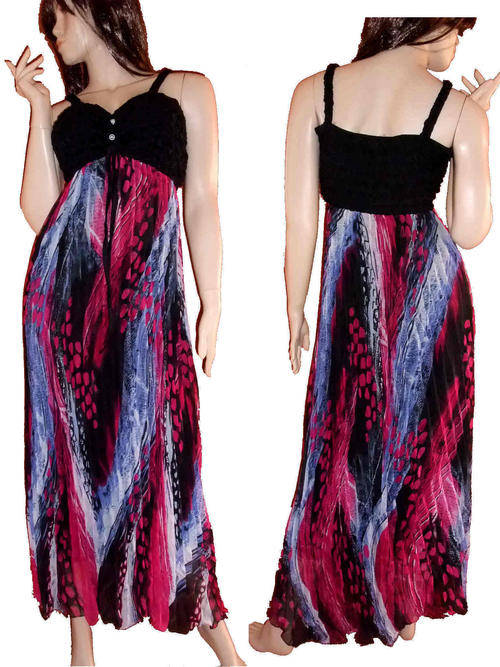 Mermaid Style Pleated Chiffon Lined Long Dress 38/40