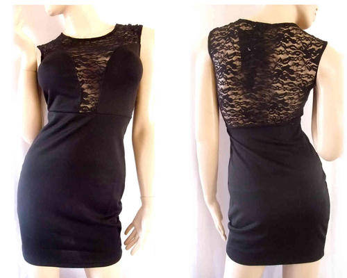 Sexy Lace Short Dress Sleeveless Black Size 30/32