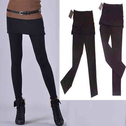 Lzaraove Overlay Skirt Slim Leggings Pants Black Size M(28)
