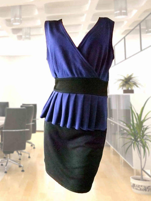 Peplum Dress Blue/Black Size 30/32
