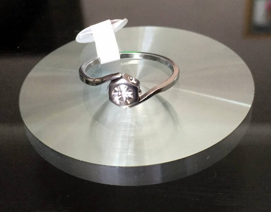 Pretty Simulated Diamond Dress Ring Electroplated Size 13