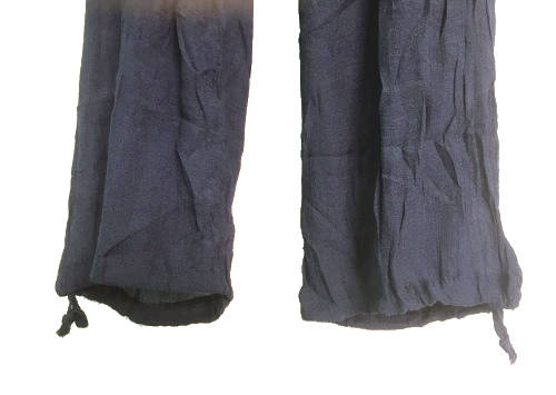 Elegant Elastic Waist Pants Adjustable Hem Midnight Blue , Black Sizes 30-40