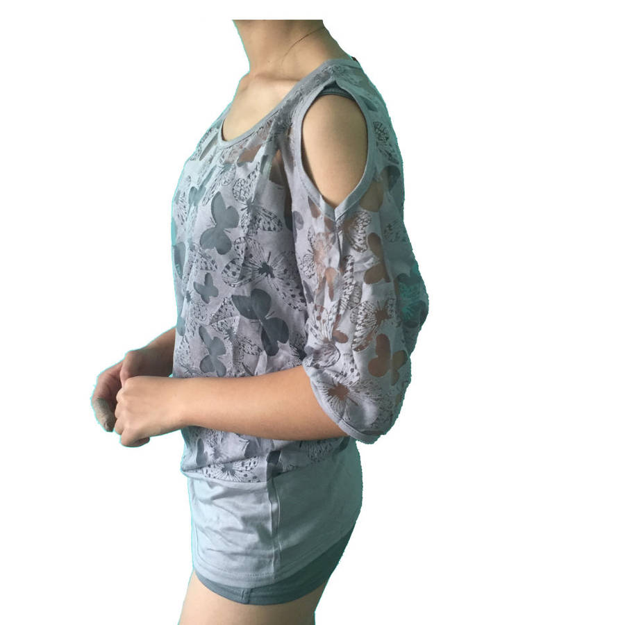 Cut Out Arm 2 Piece Top 2 Colors Available Sizes 30 - 40