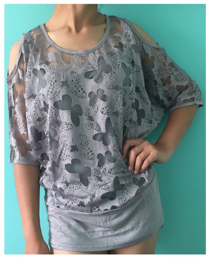 Cut Out Arm 2 Piece Top 2 Colors Available Sizes 30 - 40