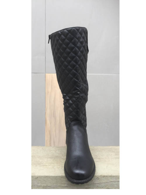 Diamond Lattice Pattern Wide Calf High Leg Boots Size 6