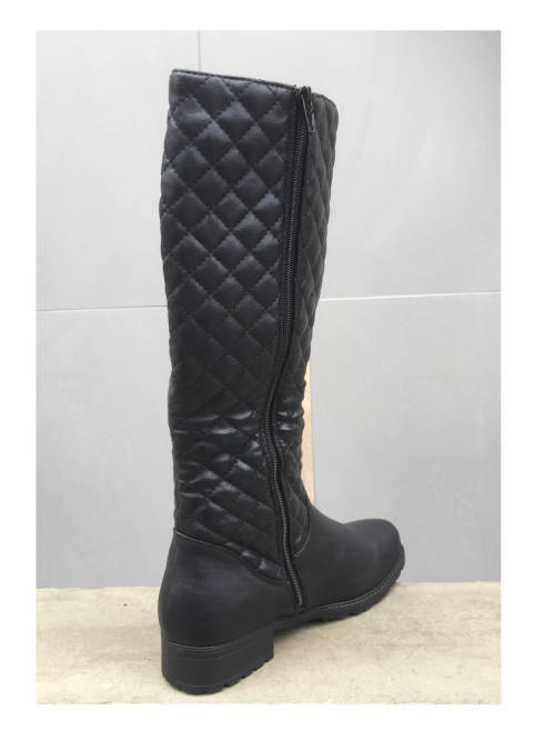 Diamond Lattice Pattern Wide Calf High Leg Boots Size 6