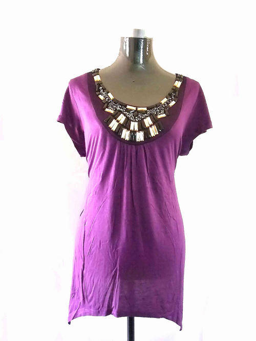 ELEGANT Purple Long TOP Pretty Front