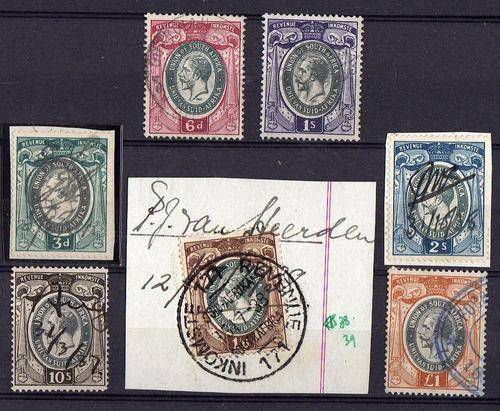 1932 to 1937 SA group of 7 Revenues with striking headplate shifts. VFU