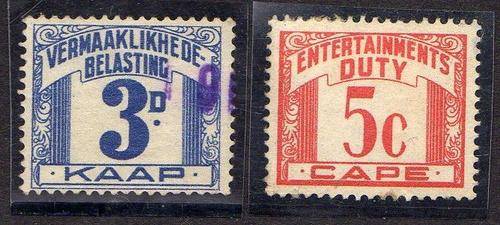 1960 SA SKAARS KAAP VERMAAKLIKHEDE BELASTING. STERLING EN DESIMAAL