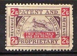 1909 CAPE Scarce PATENT and PROPIETARY 2s6d TAX. LMM