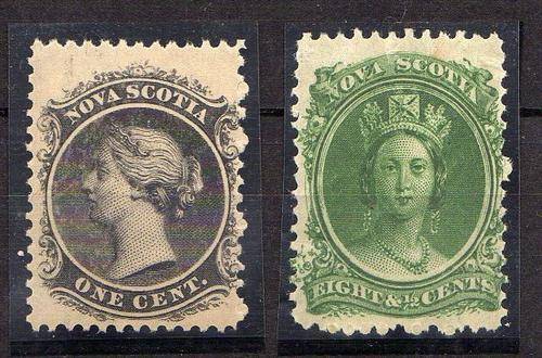 1863  NOVASCOTIA  x 2 VICTORIA SG 18 and 26.Var. OFFSET. LMM