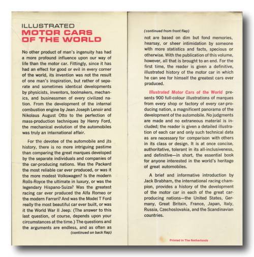 Illustrated Motor Cars of The World (From 1770 to present day (1967) by Piet Olyslager (1967)