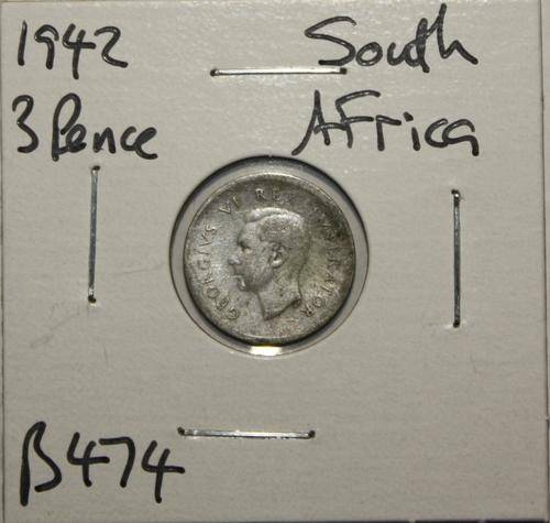 1942 South Africa 3 Pence (80% Silver)