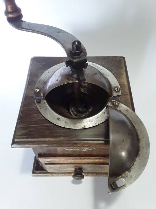 A vintage French `Peugeot Freres` coffee grinder / mill.