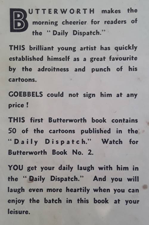 RARE WORLD WAR 2 BRITISH CARTOON BOOK `ADOLF AND HIS CRAZY GANG`.