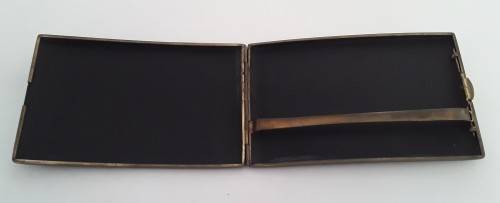 Vintage Japanese Damascene 24k gold inlaid cigarette case.