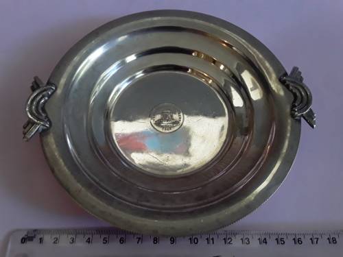 1949 Voortrekker Monument Silver-Plated bowl. Art Deco style.