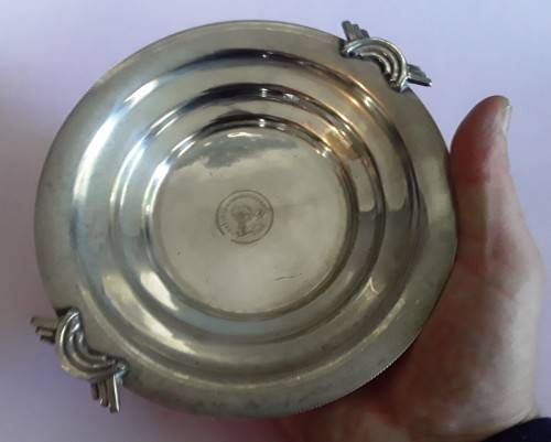 1949 Voortrekker Monument Silver-Plated bowl. Art Deco style.