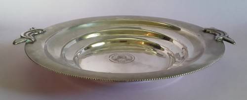 1949 Voortrekker Monument Silver-Plated bowl. Art Deco style.