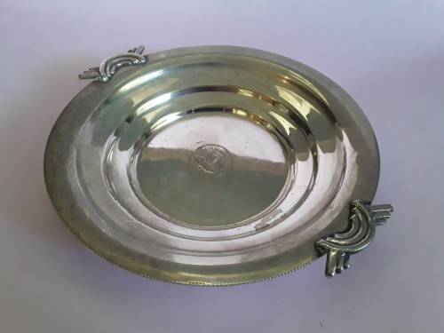 1949 Voortrekker Monument Silver-Plated bowl. Art Deco style.