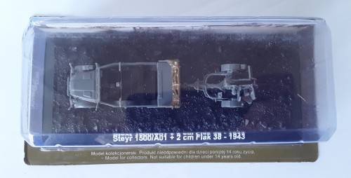 Boxed WW2`Steyr 1500/A01 + 2cm Flak, 1943` Military Vehicle. Amercom Collection. Scale 1:72.