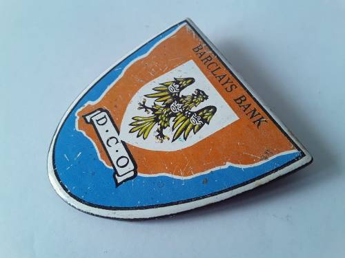 Vintage Barclays Bank `D.C.O` metal sign.