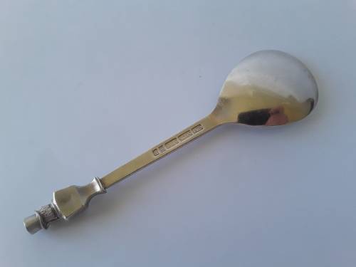Solid silver Paul Kruger Spoon to commemorate `Battle of Amajuba`. Cape Mint. 925. 39.73 grams.