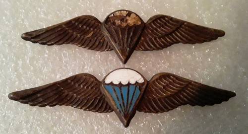 Pair of SA Basic Paratrooper Wings (8 Jumps or more).