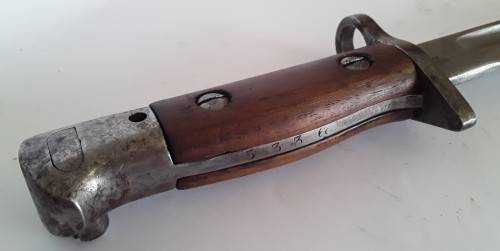 WW1 Pattern 1907 Sword Bayonet By Sanderson With Scabbard.  Dated 1918.