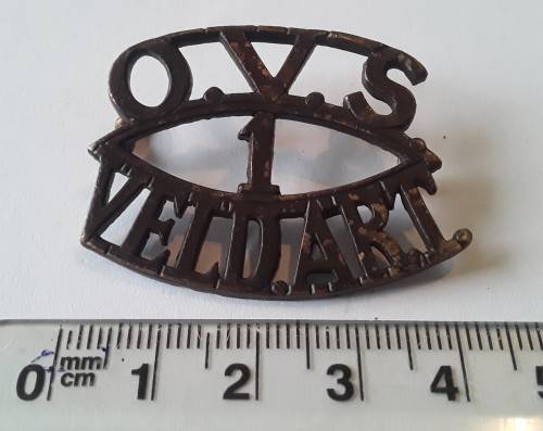 Early `Oranje Vrystaat 1ste Bataljon (Bloemfontein) Veld Artillerie` Shoulder Title.