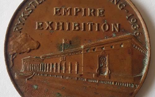 1936 Johannesburg Empire Exhibition Bronze medallion. `Eendragt Maakt Magt`.