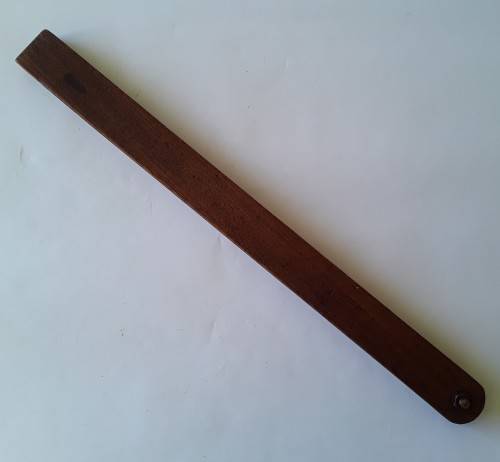 Large Antique Wooden Bevel Angle. Solid Rhodesian Teak.