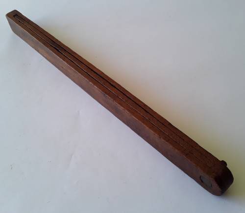Large Antique Wooden Bevel Angle. Solid Rhodesian Teak.