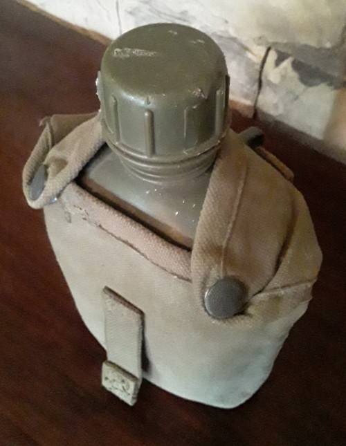 Vintage 1970`s SADF Army Water Bottle In Original Canvas Holder.