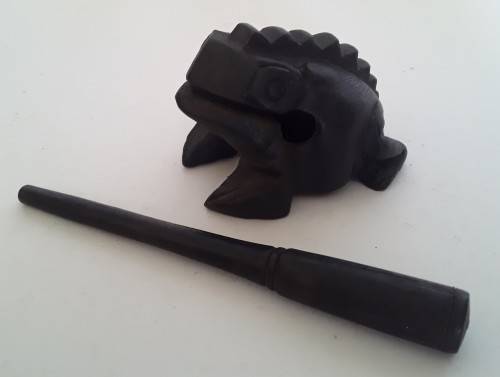 Vintage SE Asian Traditional Guiro Frog Percussion Instrument.