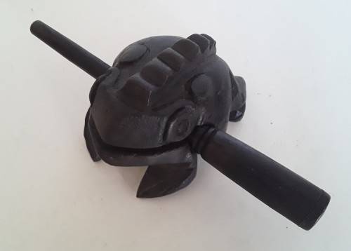 Vintage SE Asian Traditional Guiro Frog Percussion Instrument.