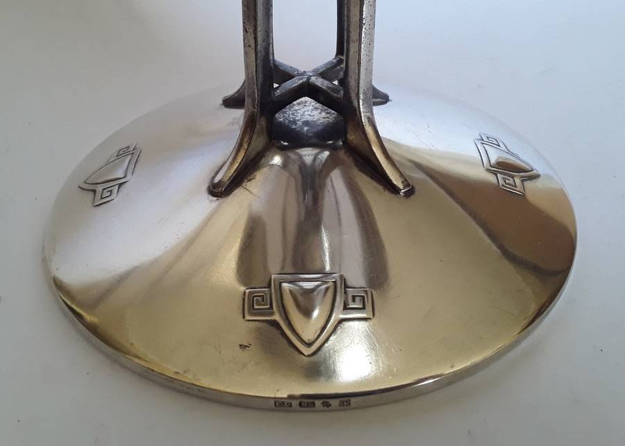 Circa 1910 Arts And Crafts Movement Silver Plated Comport. Attributed To WMF.