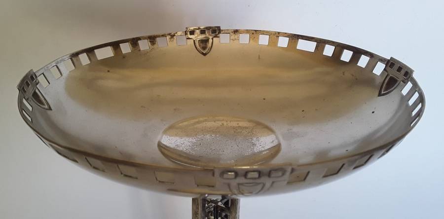 Circa 1910 Arts And Crafts Movement Silver Plated Comport. Attributed To WMF.