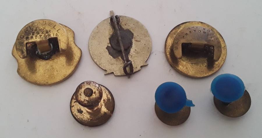 Collection Of Vintage Enameled Metal Lapel Badges. SA Vespa Club Etc.