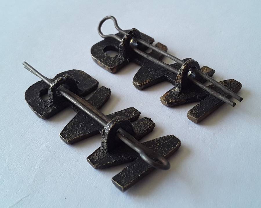 Pair SA WW2 National Volunteer Brigade Shoulder Titles. Lugs Intact.